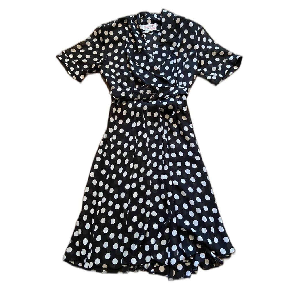 Vintage Chicago dress Rockabilly 10 Retro Caron Petite Polka dot